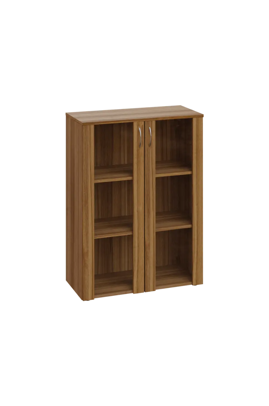 EN 3 - 8S kancelářská skříň, 2-dveřová/prosklená, 1100x800x400, ořech světlý